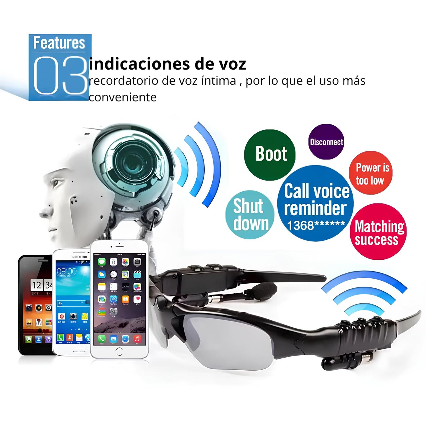 Lentes de sol con audio bluetooth